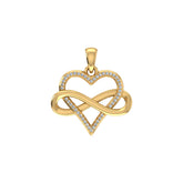 Heart Infinity 10K Yellow Gold & Diamond Pendant